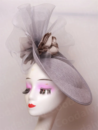 Chic Navy Fascinators Hat For Women Elegant Royal Ascot Millinery