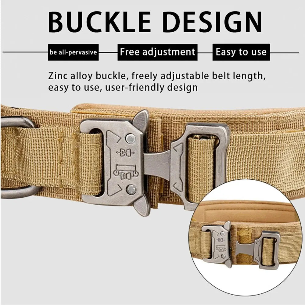 Pet Products Outdoor Tactical Dog Collar Metal Buckle