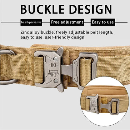 Pet Products Outdoor Tactical Dog Collar Metal Buckle