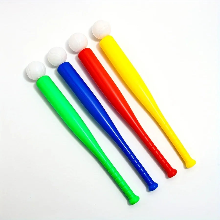 2/4pcs Lightweight Plastic Baseball Bat with Ball Set