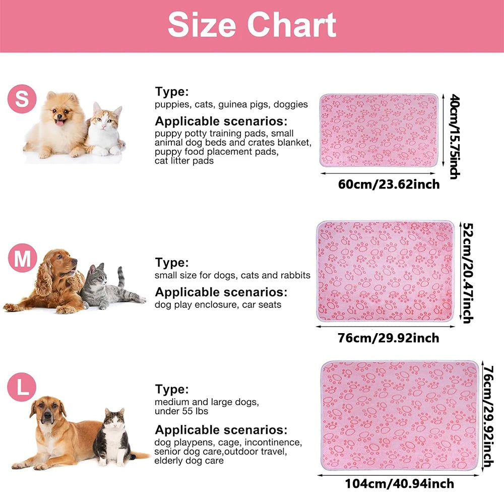 1pcs Ultra-Soft Paw Print Dog Blankets - Machine Washable,