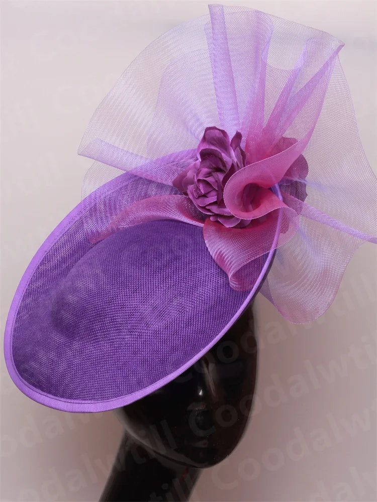 Chic Navy Fascinators Hat For Women Elegant Royal Ascot Millinery