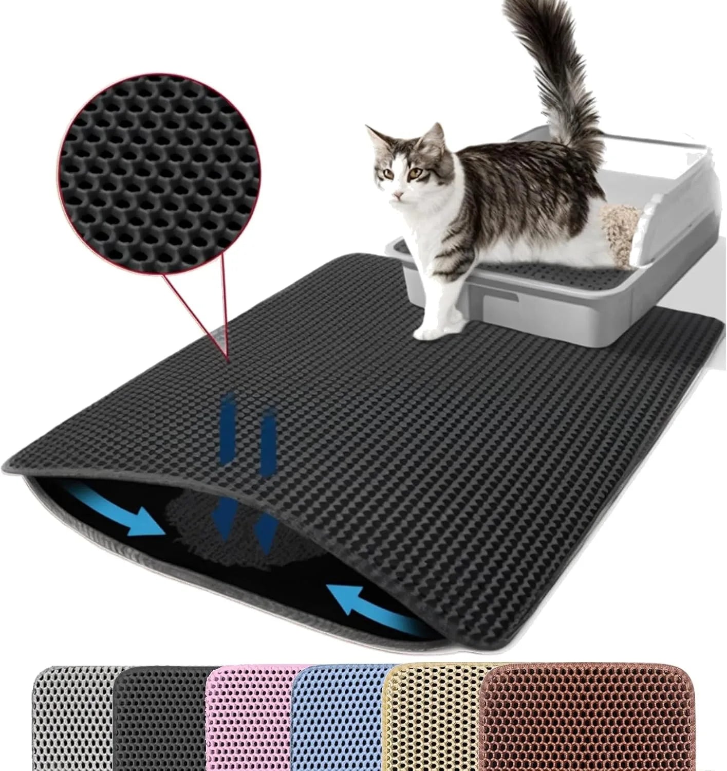 Cat Litter Mat Double Layer Pet Non Slip Big Pet Litter Box