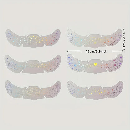 6 Sheets Glitter Freckles Holographic Stickers Heart Freckle Tattoos