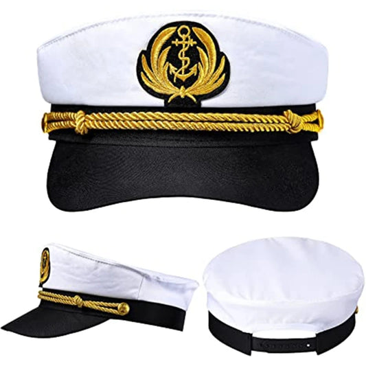 652F Navy Marine Hat Yacht Captain Hat Sailor Captain Costume