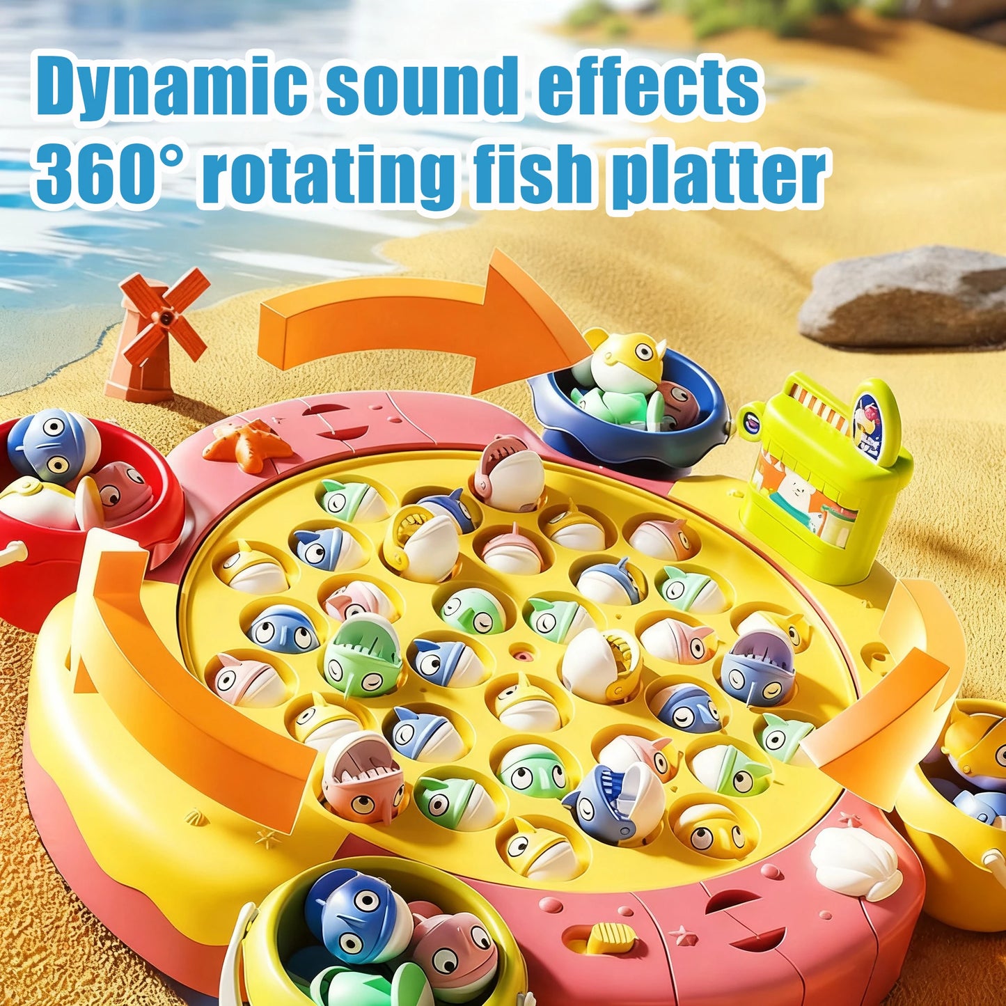 Magnetic Fishing Game - Educational Learning Toy with 2/6 Poles