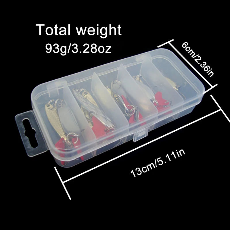 10PCS/Set Gold And Sliver Metal Jig Spoon Spinner Fishing