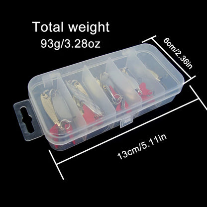 10PCS/Set Gold And Sliver Metal Jig Spoon Spinner Fishing