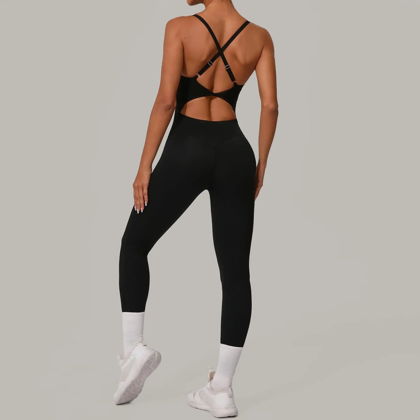 Sexy Hollow Cross Backless Sporty Tight