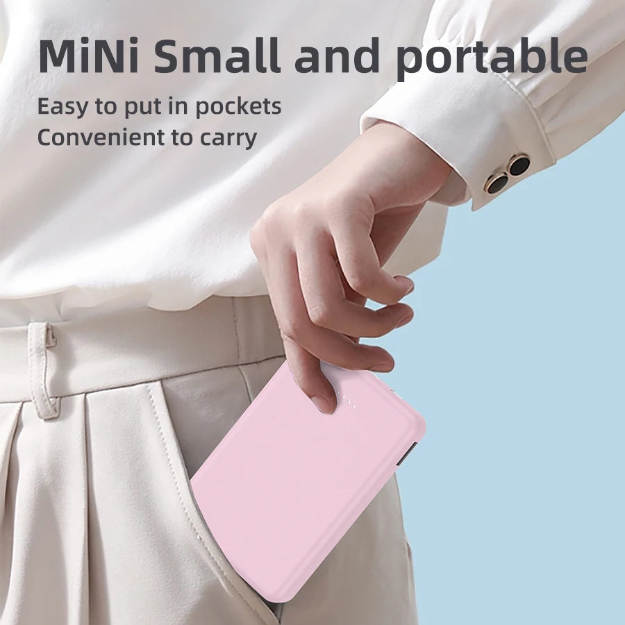 Mini Compact Portable Power Bank 5000Mah Mobile Phone Charger,