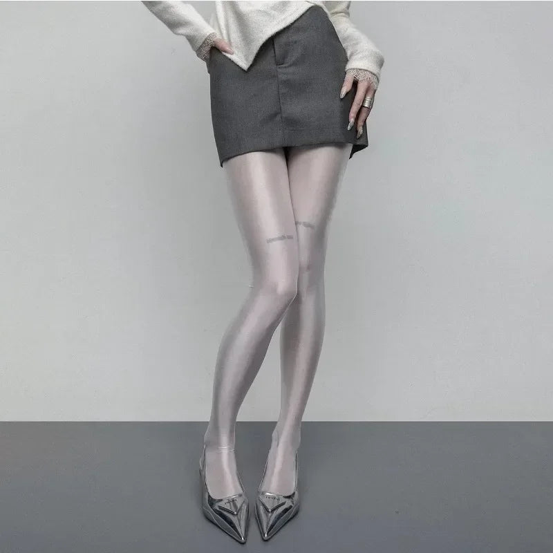 Women's Slim Solid Tights High Waist
