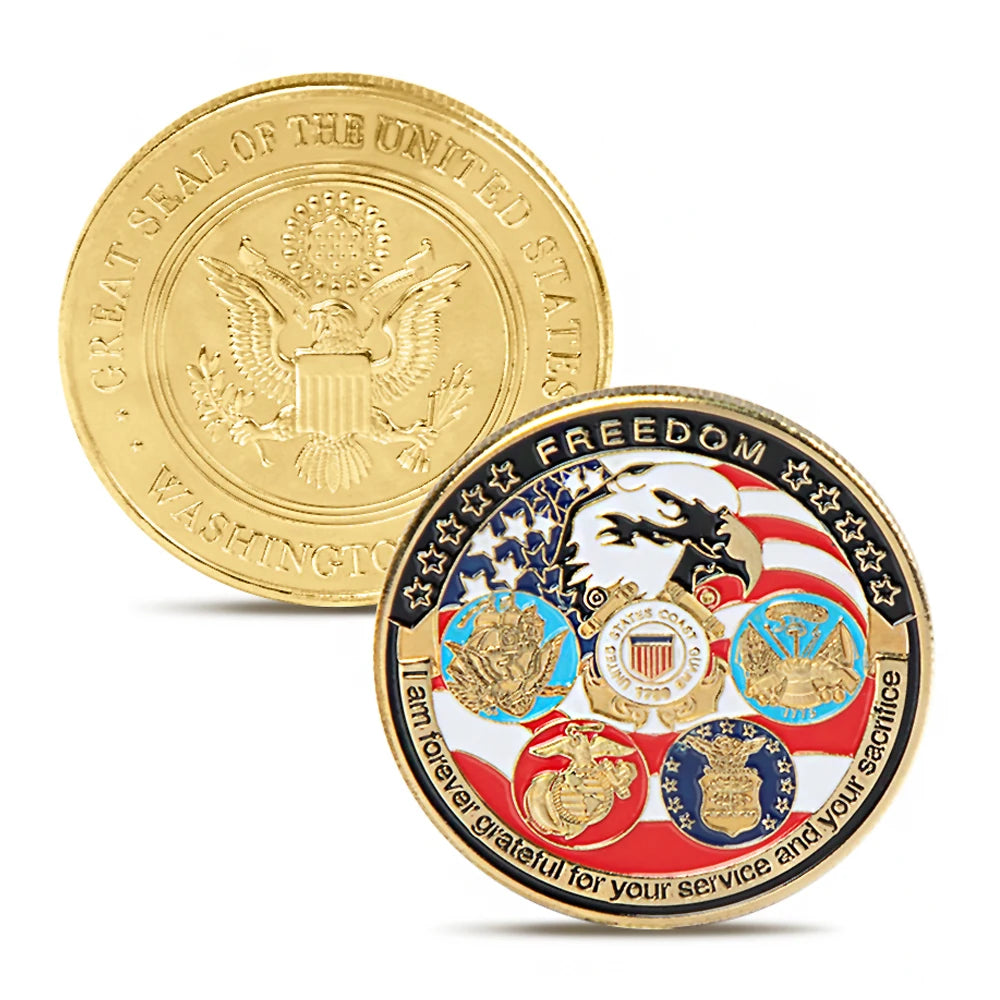 USA Navy Commorative Coin USAF USMC Army Coast