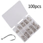 Fishing Hooks Set 100Pcs Box 10 Series