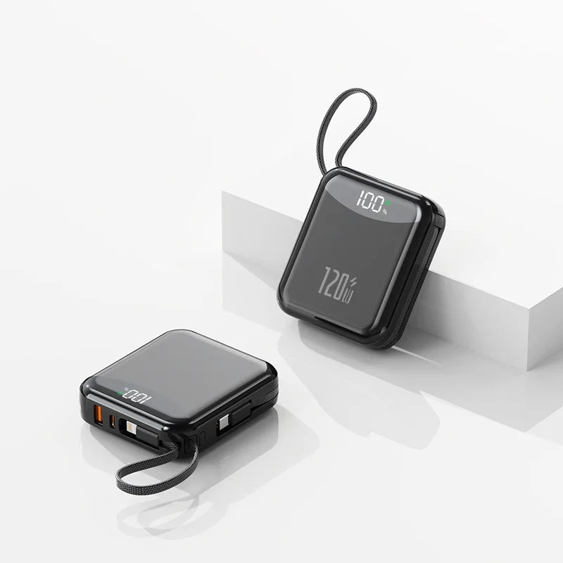 Mini Power Bank 120W Fast Charging Spare Battery Built