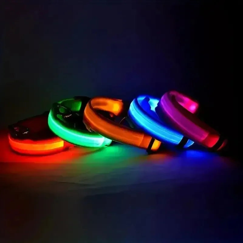 Light Up LED Pet Dog Collar Safety Night Walking Flashing Glow