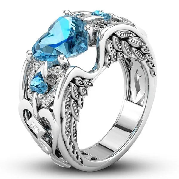 Classic 5 Color Authentic 925 Sterling Silver Ring Multicolor Love Heart