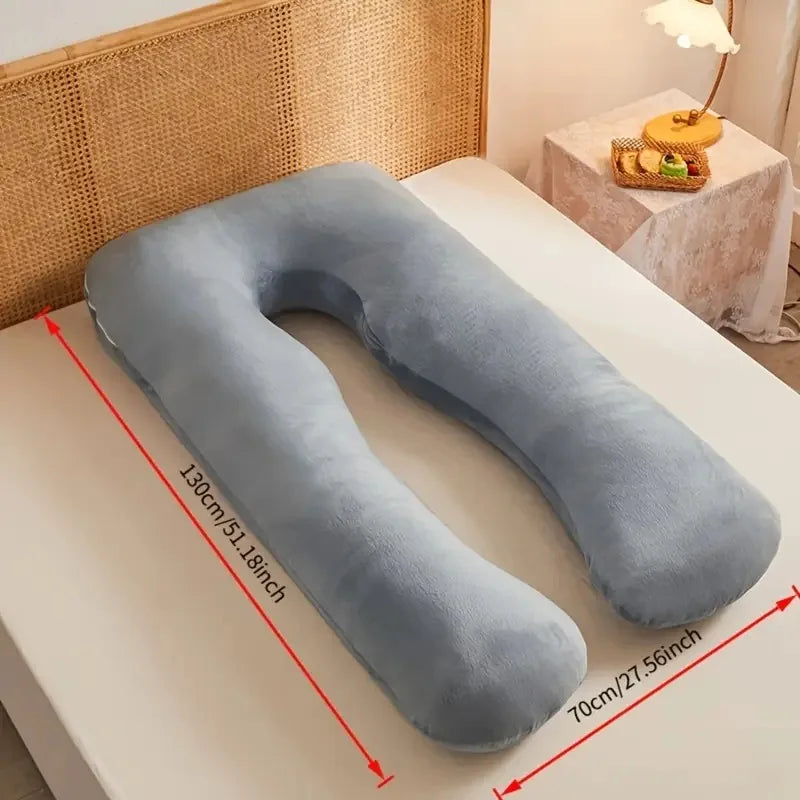 The velvet maternity pillow is soft to the touch