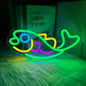 Fish Series Neon Sign For Wall Decor,Light Up Sign For Bedroom