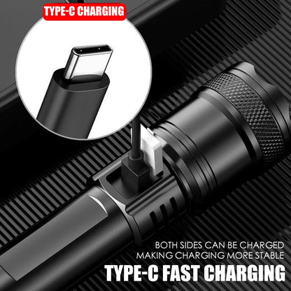 High-power Led Flashlight USB Rechargeable Torch with Display