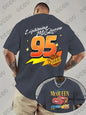 Lightning McQueen Cars 95 Graphic Print T-shirt For Men Summer Short Sleeve