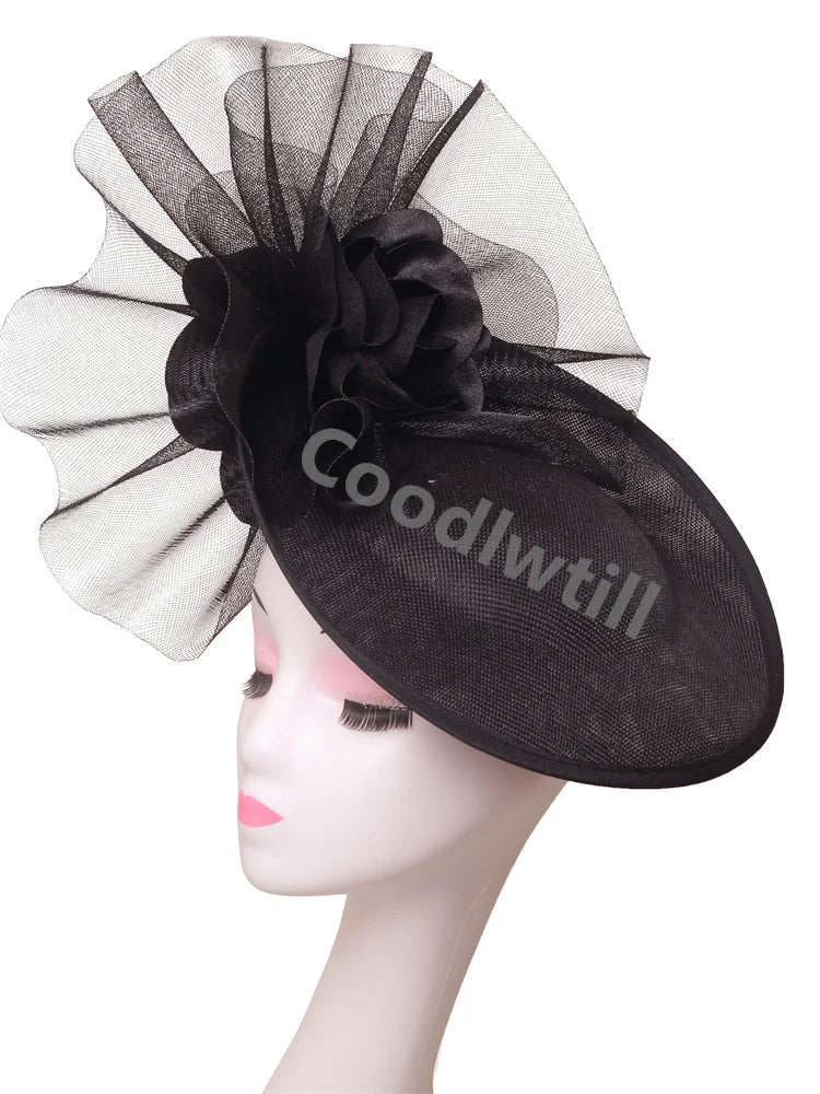 Chic Navy Fascinators Hat For Women Elegant Royal Ascot Millinery