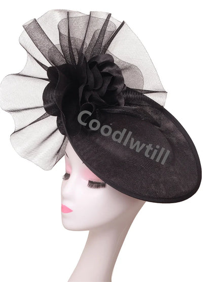 Chic Navy Fascinators Hat For Women Elegant Royal Ascot Millinery