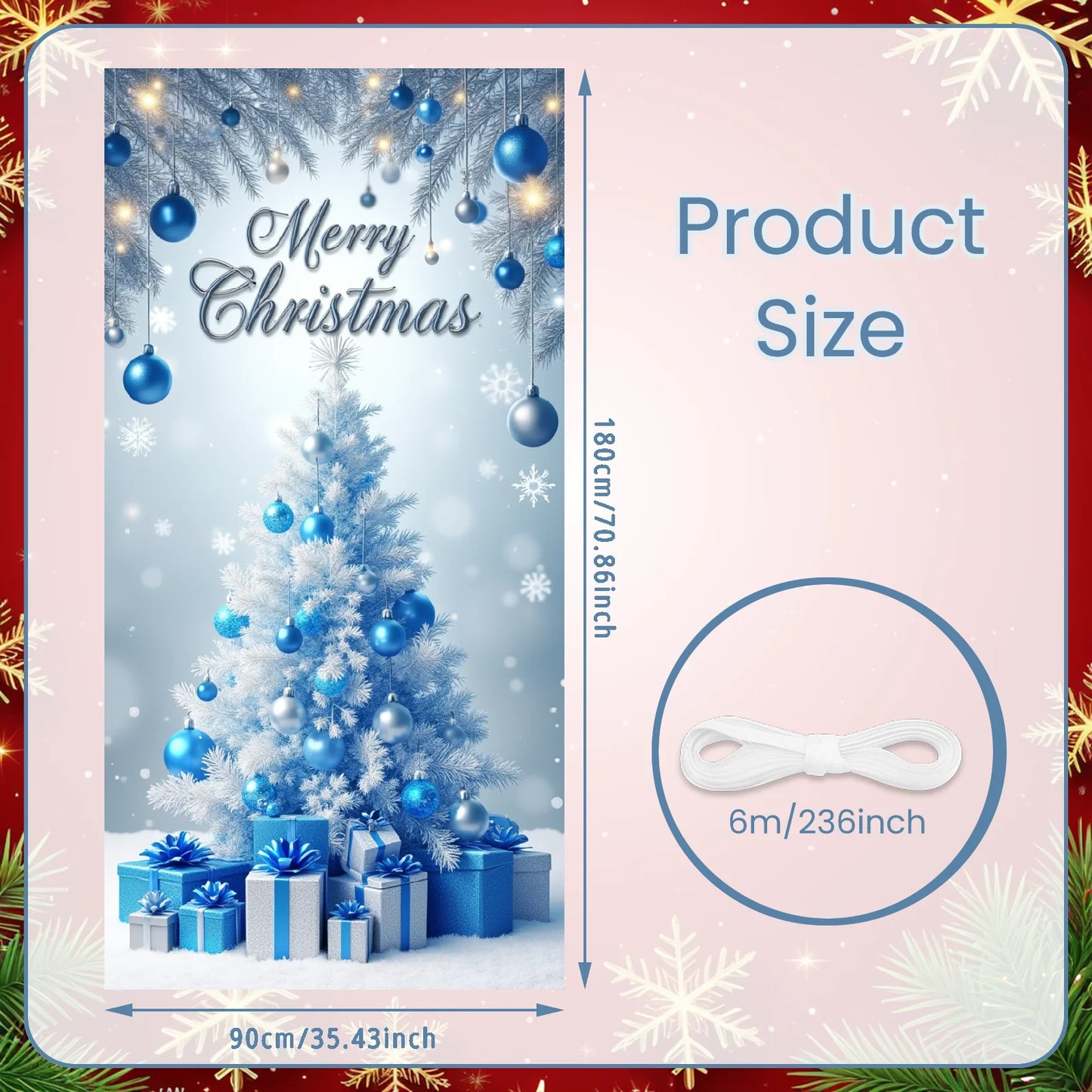 Christmas snowman Hanging Flag Door Banner