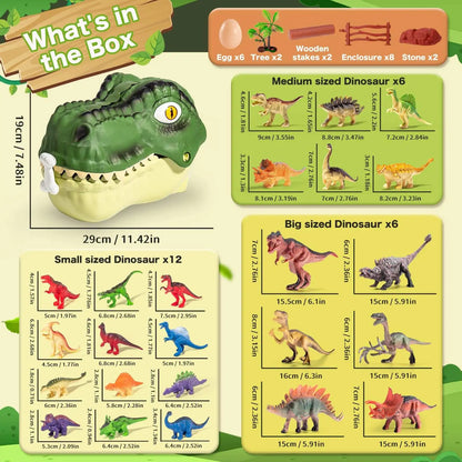 46 Pcs Dinosaur Toy, Dinosaur Figurines Includes Dino Aufbewahrungsbox,