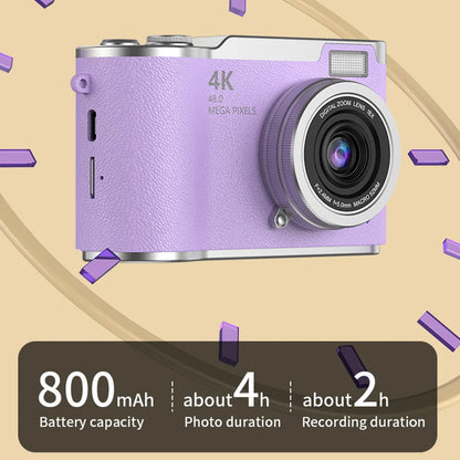4K Digital Camera CCD 180° Flip Screen Selfie Camera