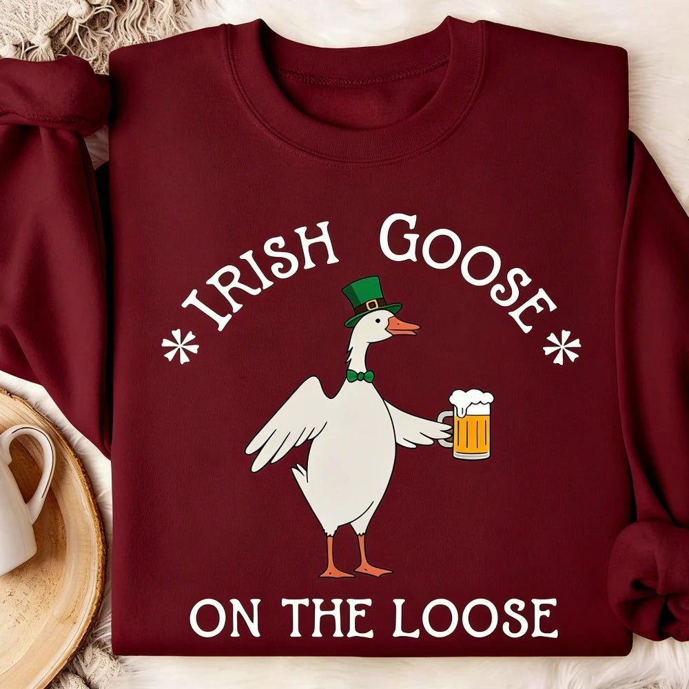 Lucky Goose on The Loose Sweatshirt St Patricks Day Gift