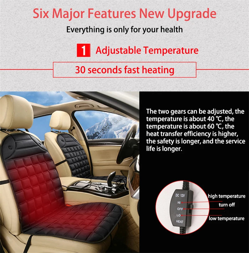 12V Car Heated Seats Winter Seat Heater Car Seat Heating Cushion Covers