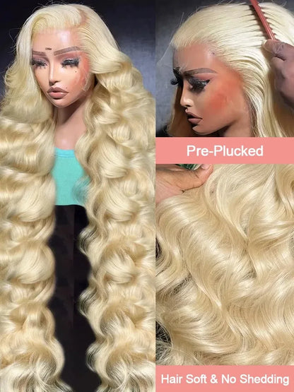 30 40 Inch 613 Honey Blonde 13x6 HD Body Wave