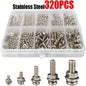 320pcs Premium Stainless Steel Screw and Nut Assortment Kit