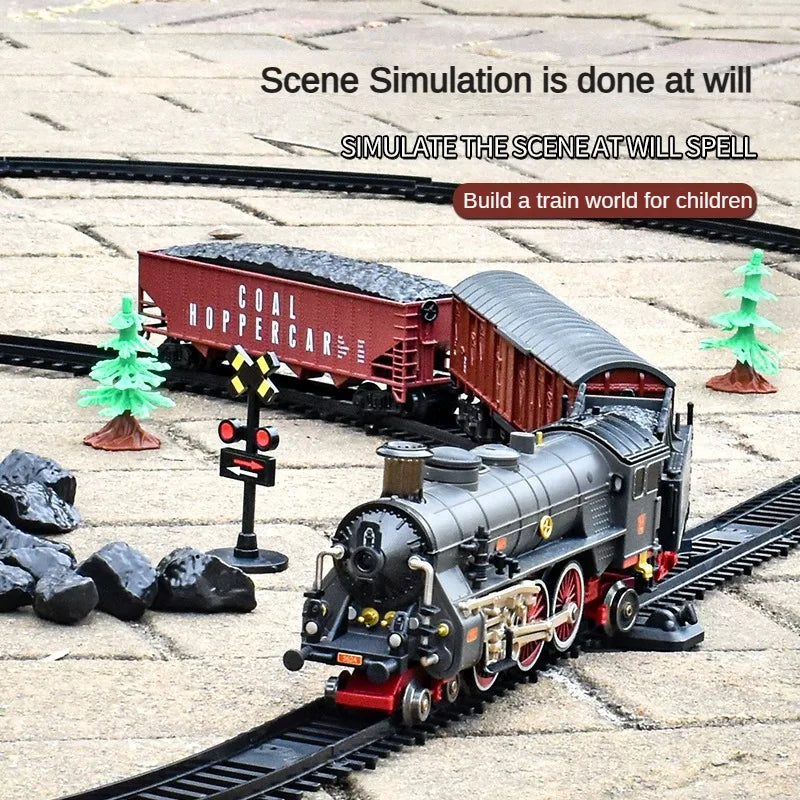 Add Water and Spray Smoke Train Model Steam Locomotive Alloy