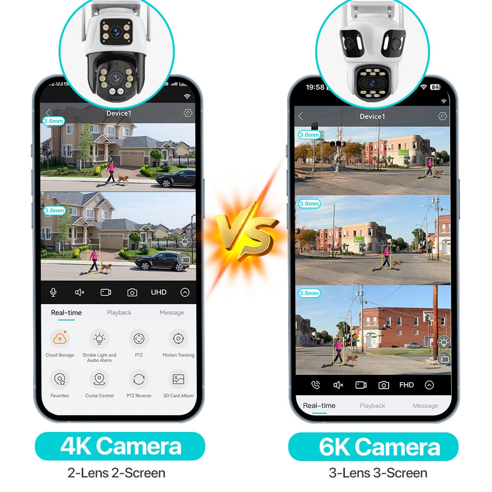 Three Lens PTZ IP Camera Outdoor