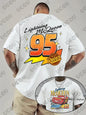 Lightning McQueen Cars 95 Graphic Print T-shirt For Men Summer Short Sleeve