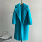 Winter Jacket Women Long Coat  Wool Woven