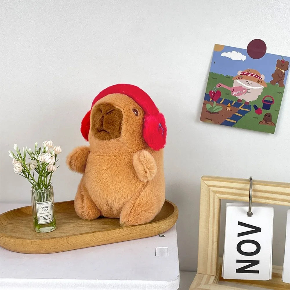 Cute Capybara Plush Toy Hoodie with Wings Simulation Doll