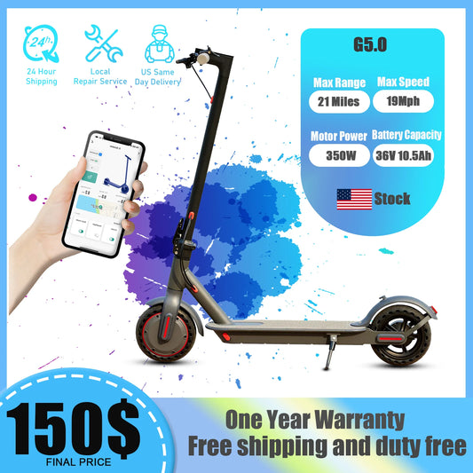 G5.0 Electric Scooter 36V 10.5AH High Capacity Battery 21Miles