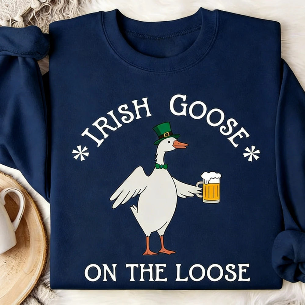 Lucky Goose on The Loose Sweatshirt St Patricks Day Gift