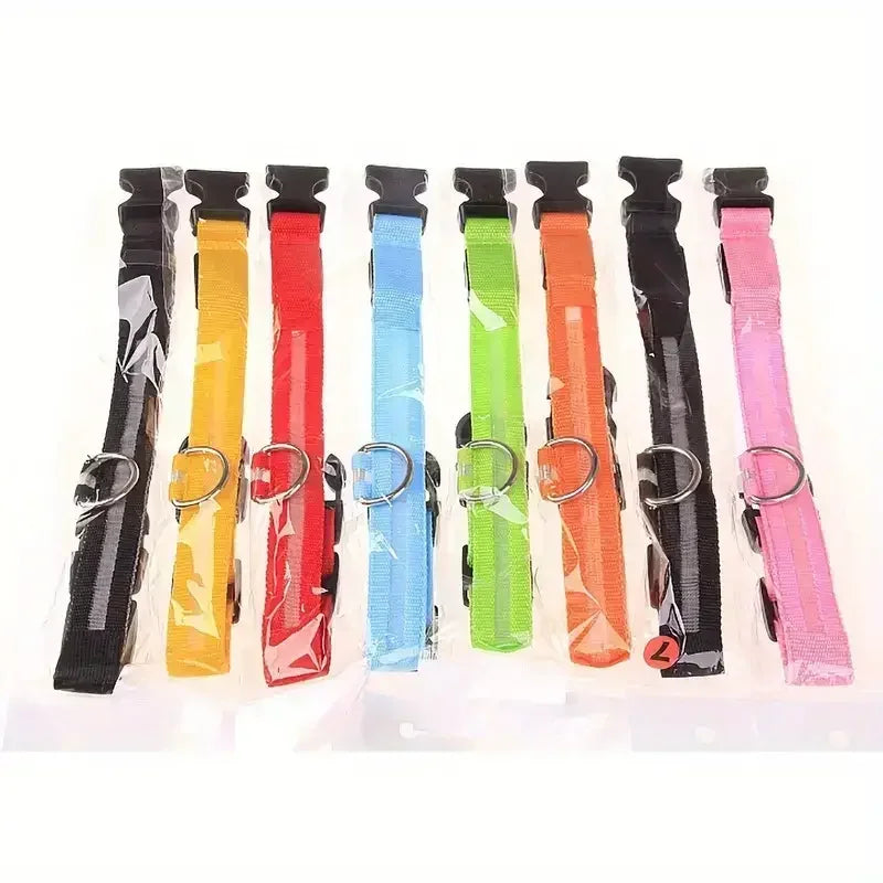 Light Up LED Pet Dog Collar Safety Night Walking Flashing Glow