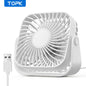 TOPK 4Inch USB Mini Portable Fan for Camping,3 Speeds QuietFAN
