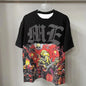 New Summer Letter Rhinestone Short Sleeve Black Men's T-Shirt
