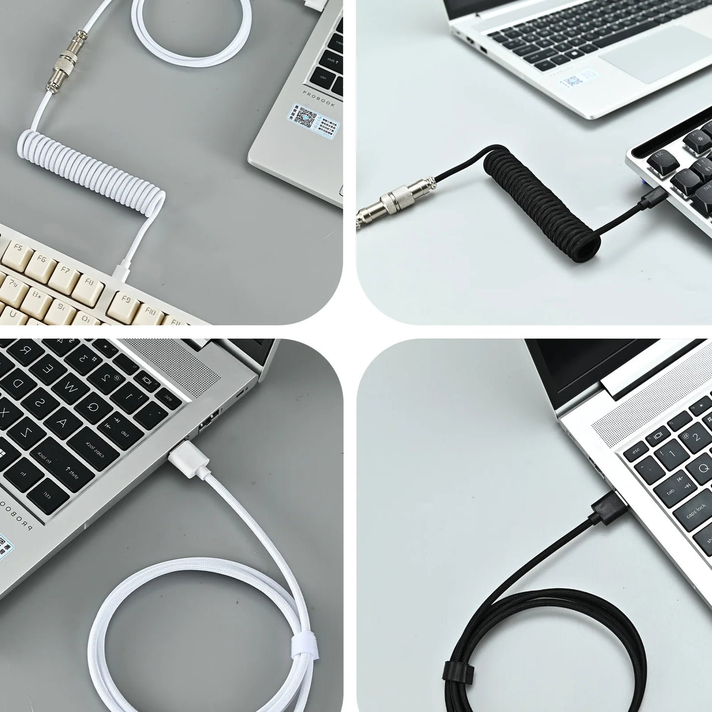Coiled Keyboard Cable Type C To USB-A Mechanical Keyboard