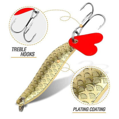 10PCS/Set Gold And Sliver Metal Jig Spoon Spinner Fishing