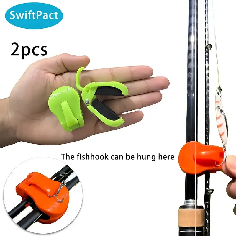 2pcs Quick-Attach Fishing Rod Clip - Tool-Free 1-Hand Holder