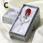 6 Colors Crystal Glass Rose Flower Figurines Craft Valentine's