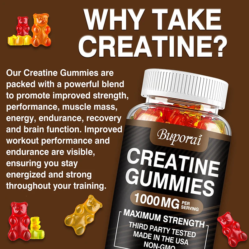 Creatine Monohydrate Gummies - Boost Energy, Build Muscle