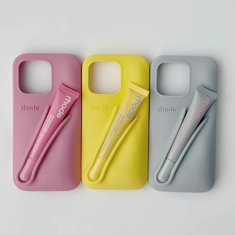Luxury Lemontini Lipstick Make-up Soft Silicone Phone Case