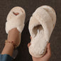 Cross Warm Fluffy Furry Slippers Womens